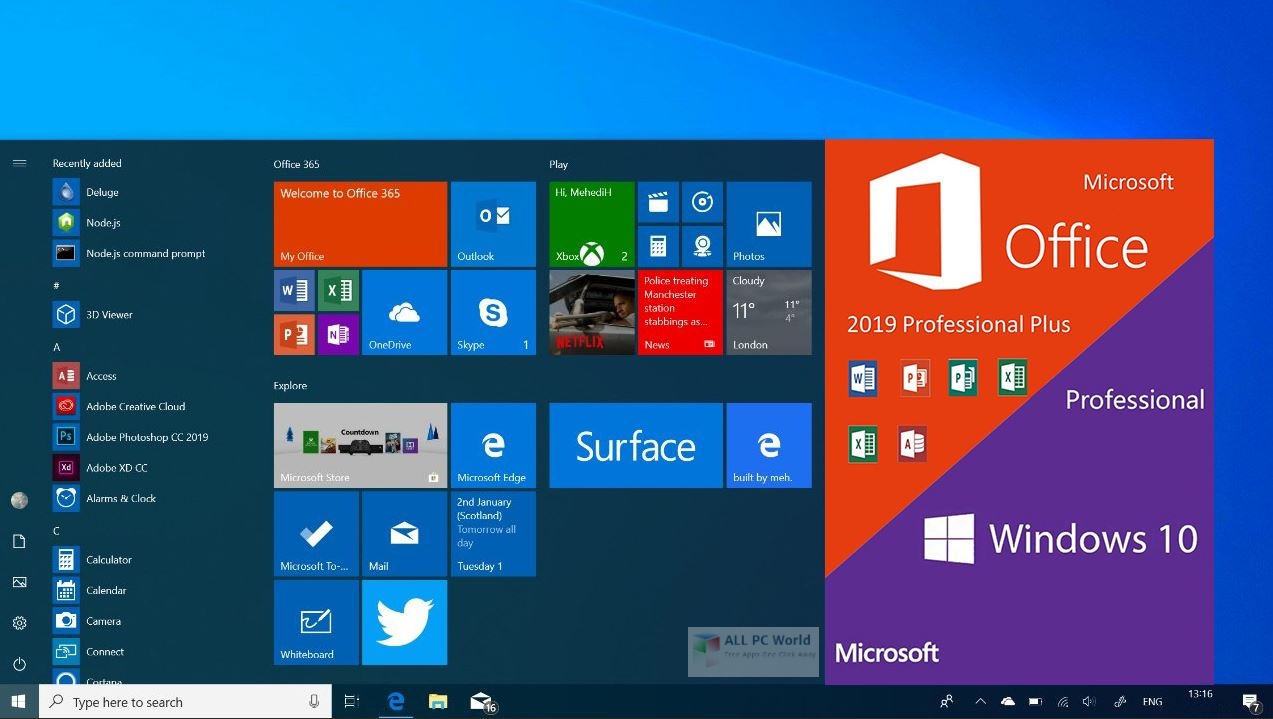 Windows 10 Pro x64 incluido Office 2019 ABRIL 2020 Descargar