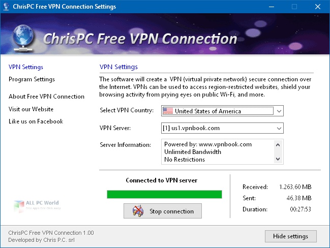 ChrisPC Free VPN Connection 2.08 Descarga con un clic