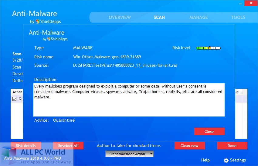Descarga gratuita de ShieldApps Anti-Malware Pro 4 para macOS