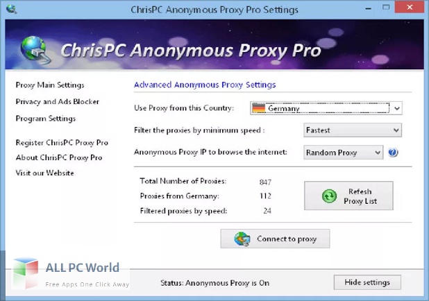 ChrisPC Anonymous Proxy Pro para descarga gratuita